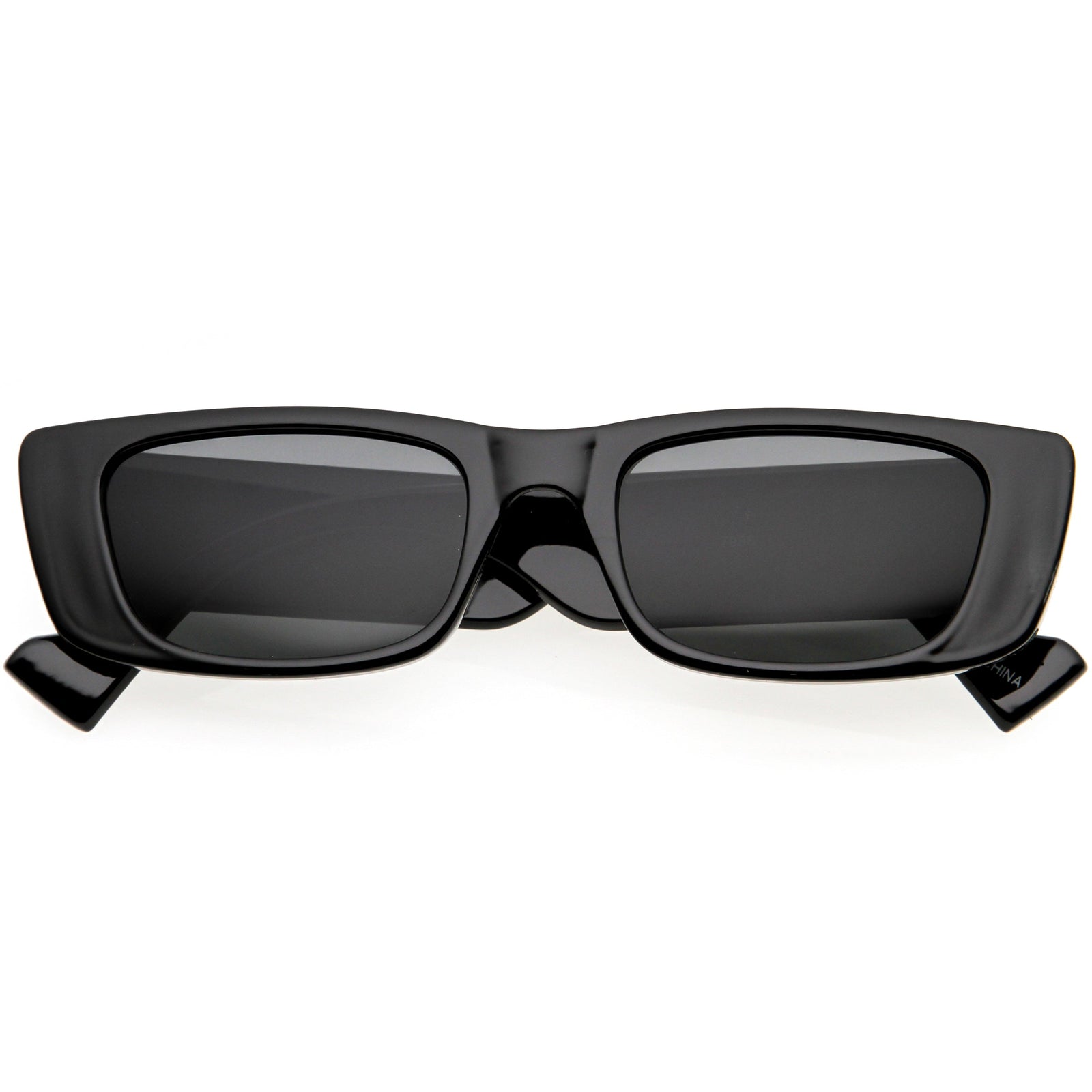 Retro Wide Square Flat Lens Chunky Rectangle Sunglasses D209