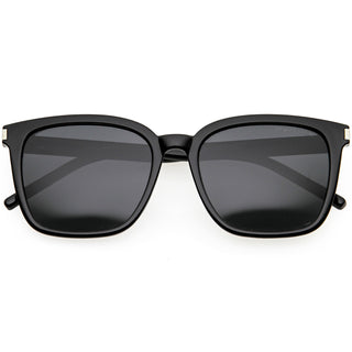 Gafas de sol cuadradas con montura de cuerno, ligeras, polarizadas, elegantes y elegantes D212 - Humo negro