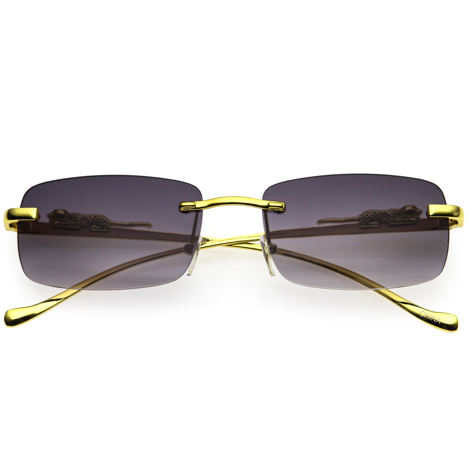 Jaguar Fashion Gold Plated Detail Small Square Sunglasses D216