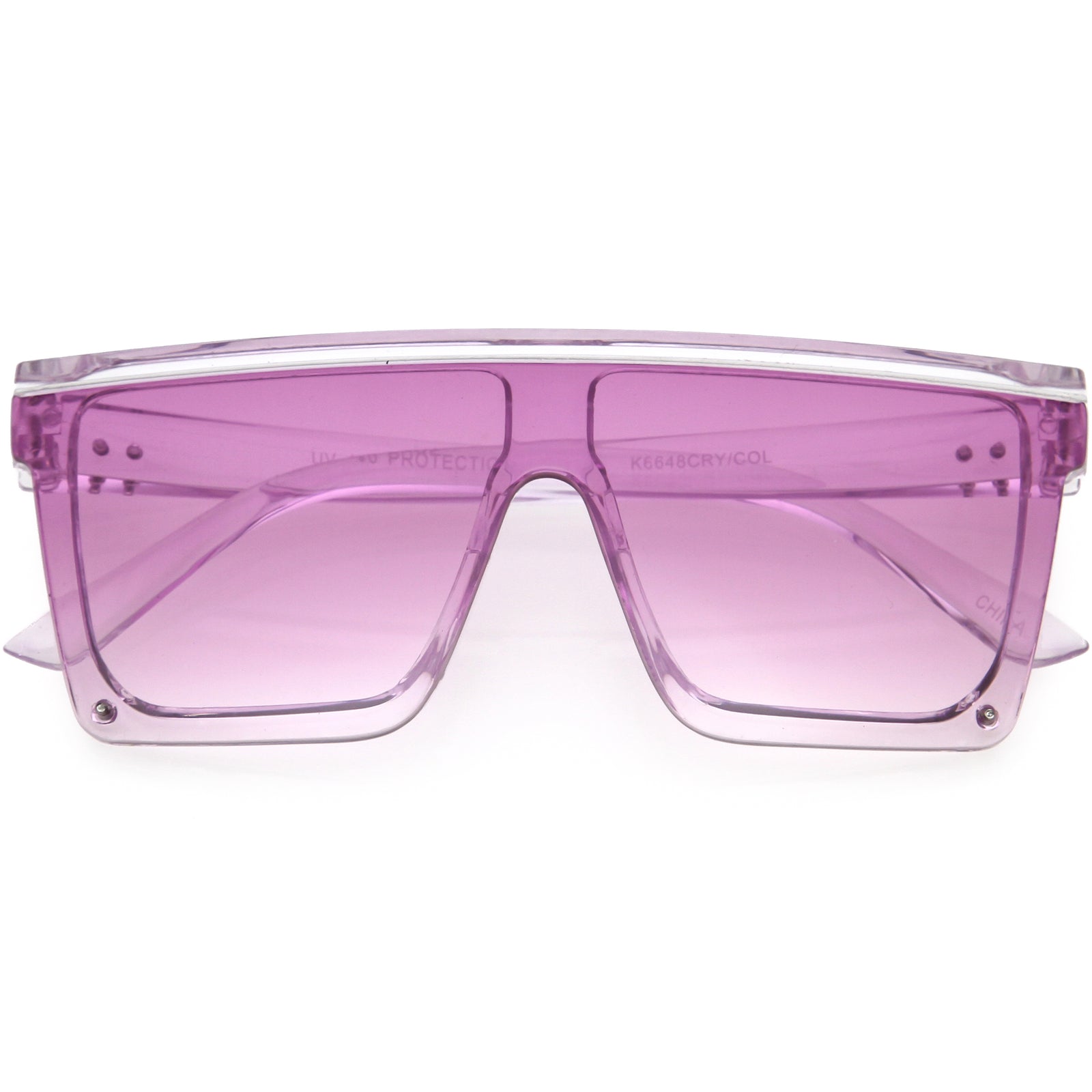 Kids Flat Top Color Tinted Square Oversized Sunglasses D227