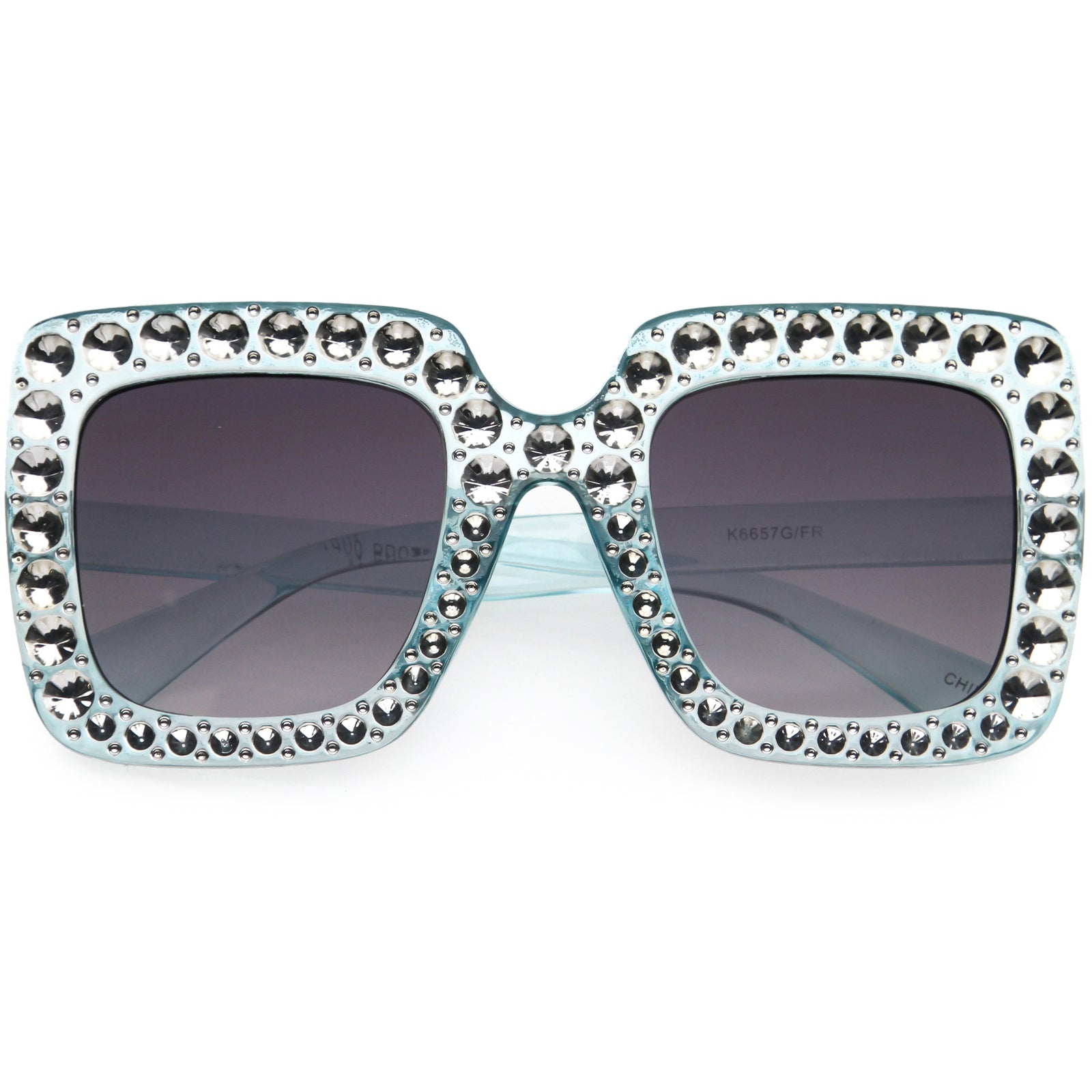 Kids Oversize Glamorous Faux Rhinestone Square Sunglasses D228