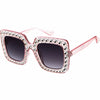 Kids Oversize Glamorous Faux Rhinestone Square Sunglasses D228