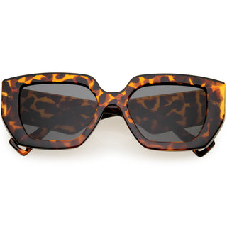Gafas de sol gruesas con montura gruesa y cuadradas de alta moda D236 - Tortuga / Humo