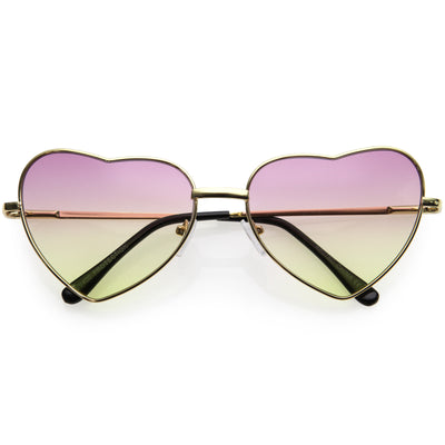 Sweet Gradient Lens Rainbow Fashion Metal Heart Sunglasses D239