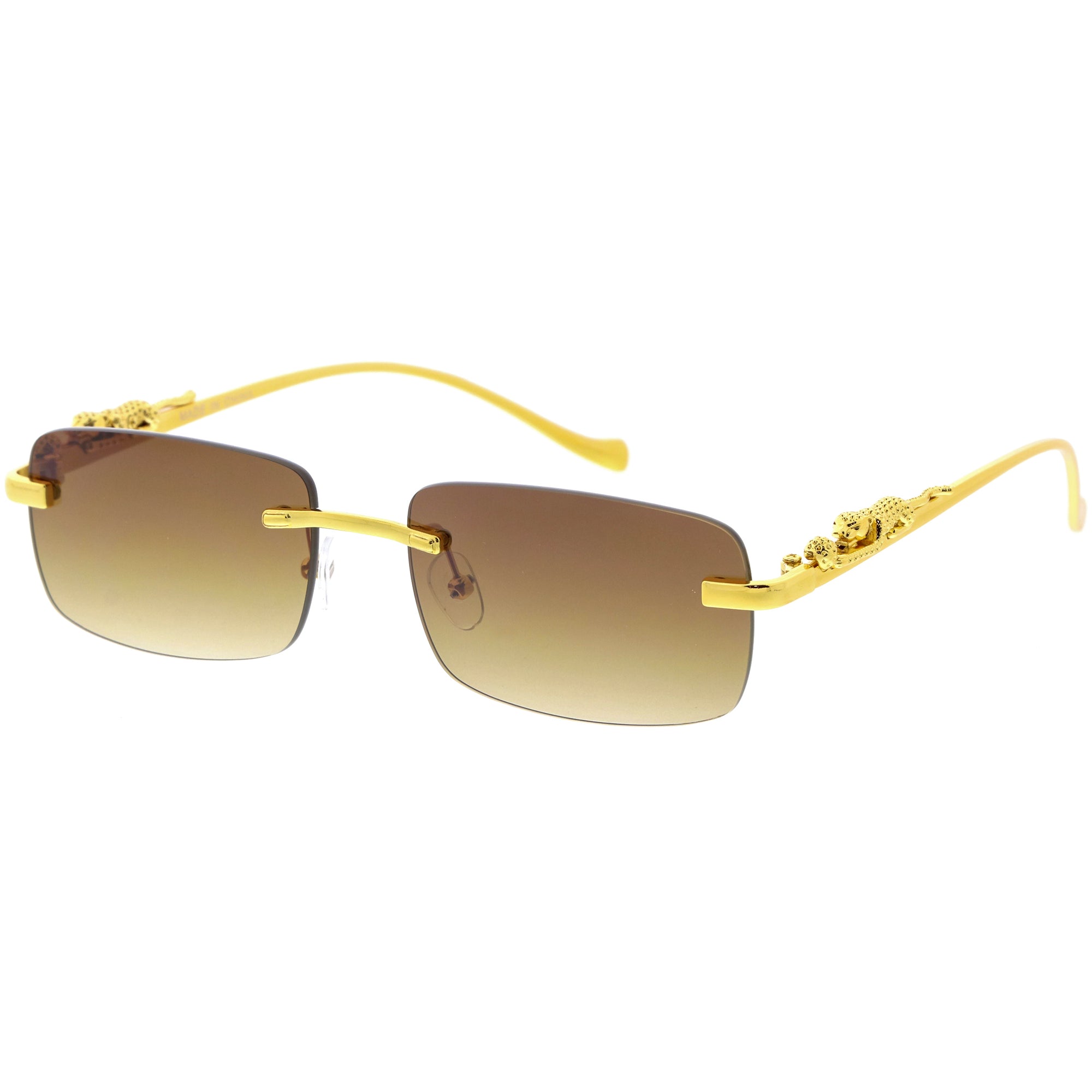 Luxe Jaguar Temple Rimless Sunglasses