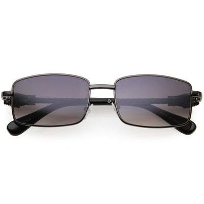 Bold Retro Jaguar Metal Plated Detail Square Sunglasses D247