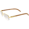 Classy Semi-Rimless Dapper Two-Tone Square Sunglasses D248