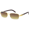 Classy Semi-Rimless Dapper Two-Tone Square Sunglasses D248