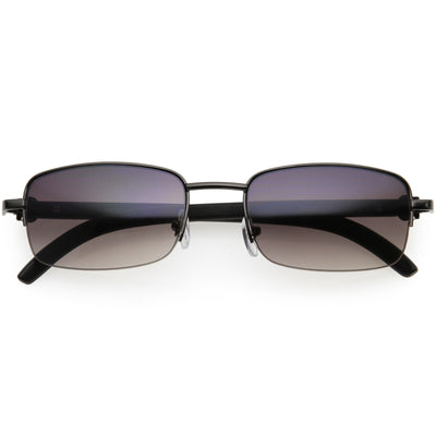 Classy Semi-Rimless Dapper Two-Tone Square Sunglasses D248, Gold / Clear Fade | zeroUV