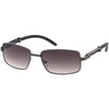 Medium Dapper Sleek Metal Two-Tone Square Sunglasses D249