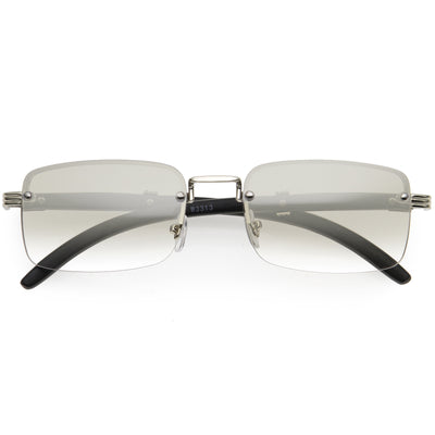 Luxe Vintage-Inspired Rimless Neutral Medium Square Sunglasses D251
