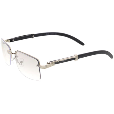 Luxe Vintage-Inspired Rimless Neutral Medium Square Sunglasses D251