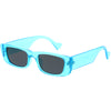 Neon Retro Wide Square Flat Lens Chunky Rectangle Sunglasses D264