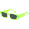 Neon Retro Wide Square Flat Lens Chunky Rectangle Sunglasses D264