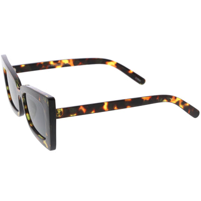 Medium Flat Lens Thick Rimmed Cat Eye Sunglasses D265