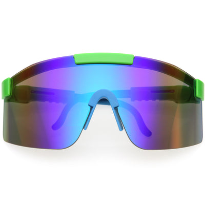 Adjustable Futuristic Side Panel Cyberpunk Monoblock Shield Sunglasses D266