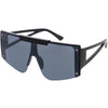 Oversize Modern Color Tone Sports Shield Flat Top Sunglasses D271