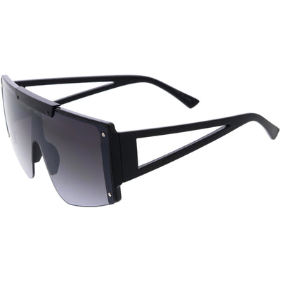 Oversize Modern Color Tone Sports Shield Flat Top Sunglasses D271