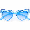 Kids Heart Shaped Translucent Color Tinted Heart Sunglasses D273