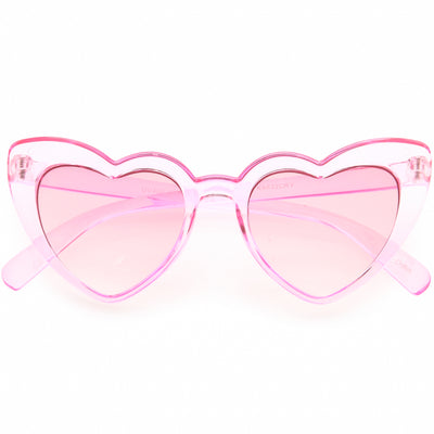 Kids Heart Shaped Translucent Color Tinted Heart Sunglasses D273