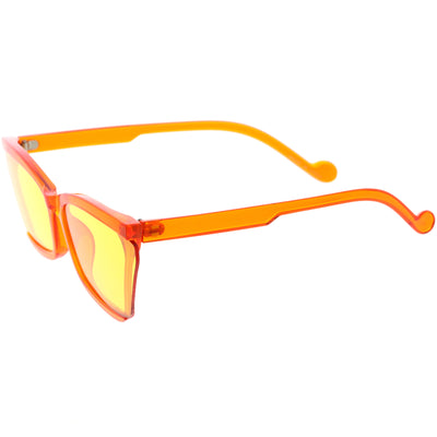 Sleek Semi-Rimless Winged Lens Cat Eye Sunglasses D276
