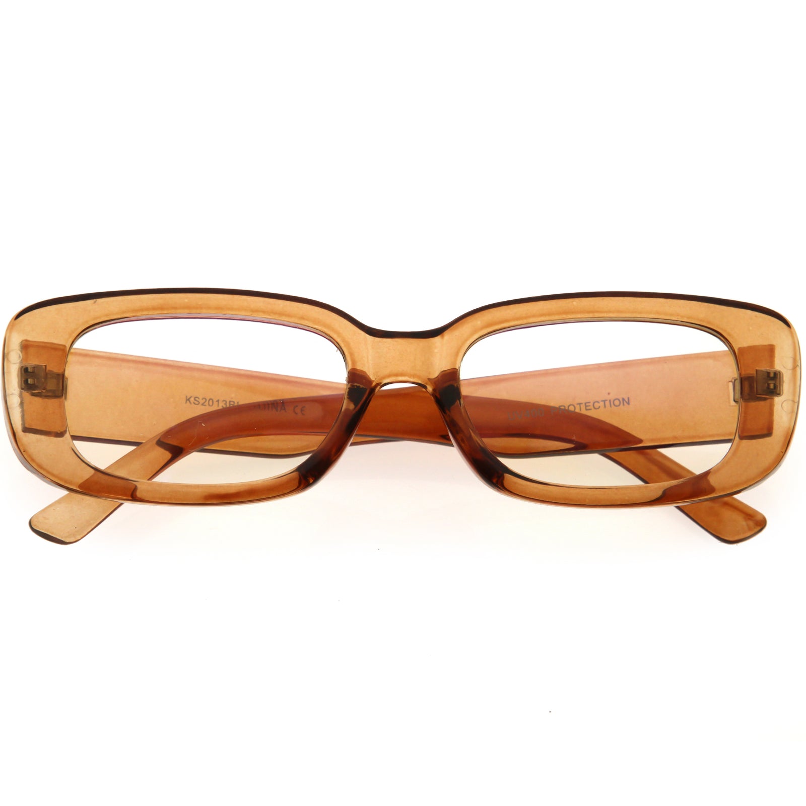 Clear Blue Light Wide Vintage-Inspired Squre Glasses D278