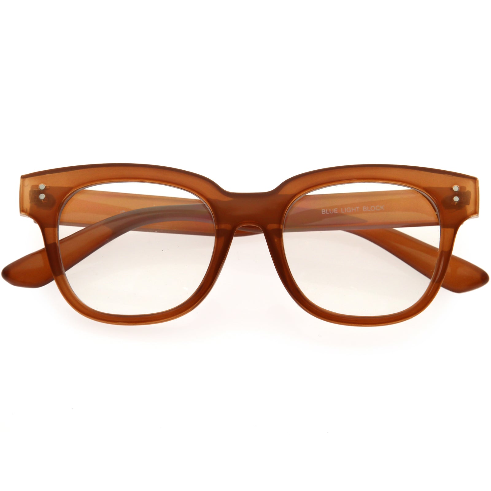 Bold Thick Rimmed Square Clear Blue Light Glasses D283