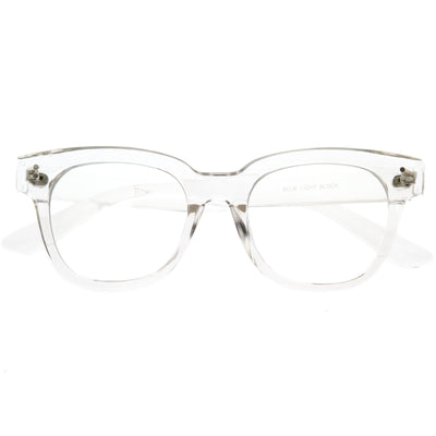 Bold Thick Rimmed Square Clear Blue Light Glasses D283