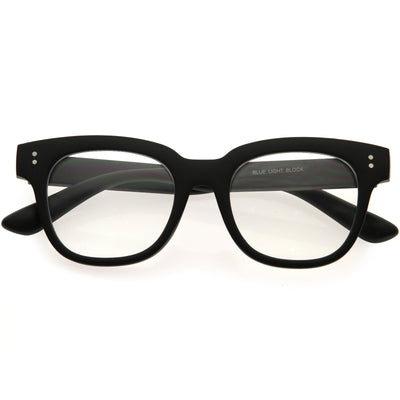Bold Thick Rimmed Square Clear Blue Light Glasses D283