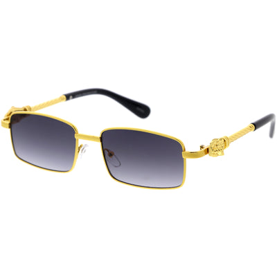 Luxe Bold Metal Jaguar Detailed Square Sunglasses D289
