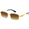 Luxe Bold Metal Jaguar Detailed Square Sunglasses D289