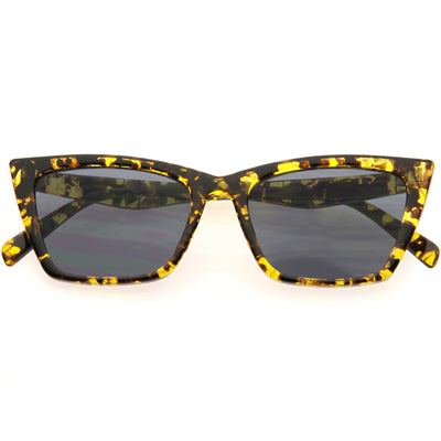 Retro Sleek Everyday Flat Lens Cat Eye Sunglasses D297
