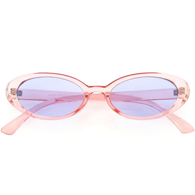 Rounded Retro Vintage-Inspired 90s Oval Sunglasses D298