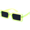 Retro 90s Rectangular Neutral Colored Lens Square Sunglasses D303