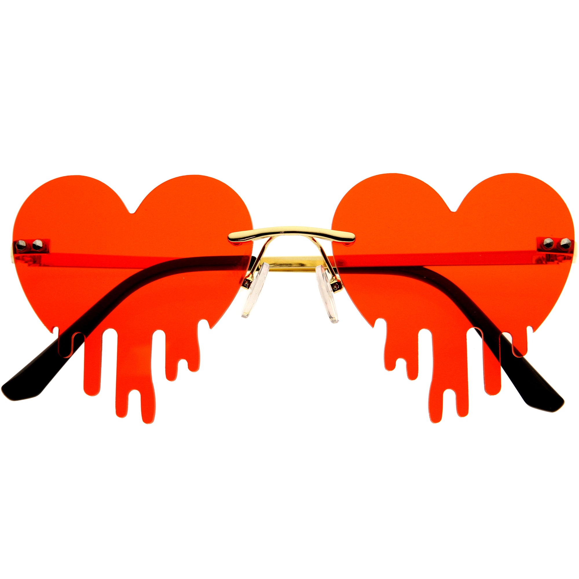 Cute Dripping Love Heart Shaped Rimless Heart Sunglasses D306