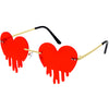 Cute Dripping Love Heart Shaped Rimless Heart Sunglasses D306