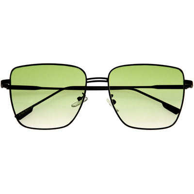 Sleek Retro Inspired Oversized Metal Square Sunglasses D308