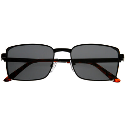 Premier Sleek Metal Side Cover Detail Neutral Square Sunglasses D311