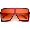 High Fashion Color Tinted Lens Flat Top Square Sunglasses D131