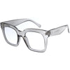 Bold Oversize Square Horn Rimmed Flat Lens Clear Glasses D093